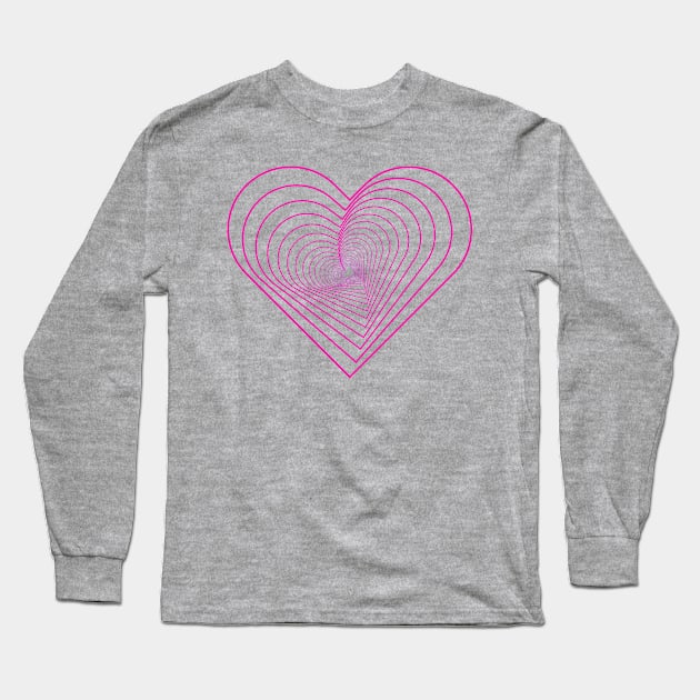 Falling in Love Valentine's Day Heart Pattern Long Sleeve T-Shirt by Vector Deluxe